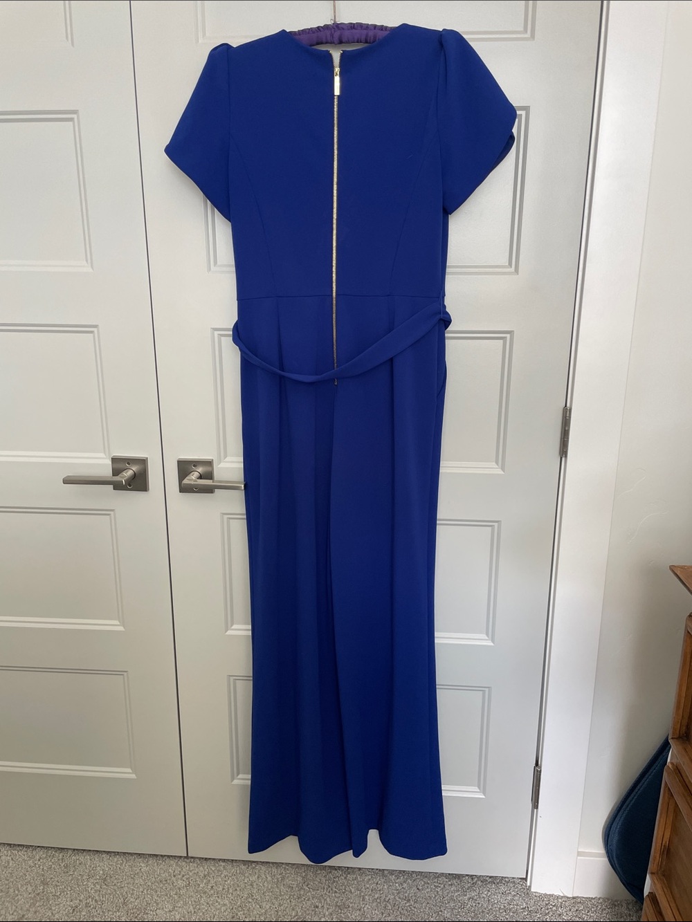 Women’s Calvin Klein Cobalt Blue Belted Jumpsuit - Picture 3 of 4